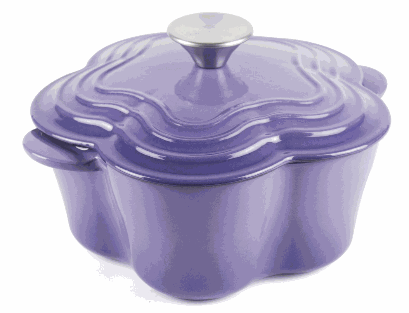 La Cocina 2QT Jacaranda Love Cast Iron Enamel Casserole Pot 2-Litre